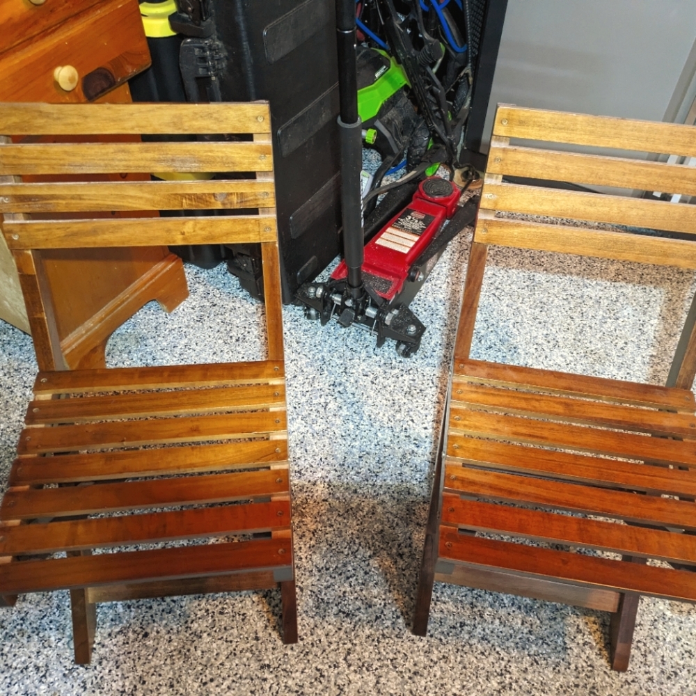 2 Wooden Fold Out Chairs